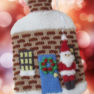 Christmas House Hot Water Bottle Cover