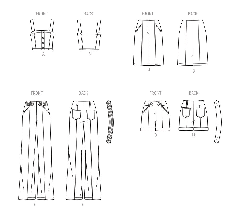 Simplicity Misses' Top, Skirt, Pants and Shorts S9755 - Sewing Pattern
