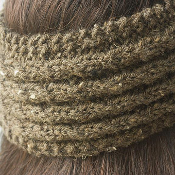 Mock Cable Flower Headband, Ear Warmers