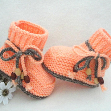 Knitting PATTERN Baby Shoes Baby Booties with Bows