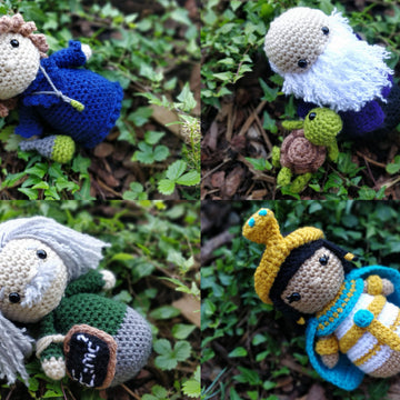 Iconic People Full Set Marilyn Monroe Charlie Chaplin Audrey Hepburn van Gogh Amelia Earhart da Vinci Frida Kahlo Mozart Marie Curie Darwin Queen Elizabeth II Newton Cleopatra Einstein Merkel Gandhi Amigurumi crochet