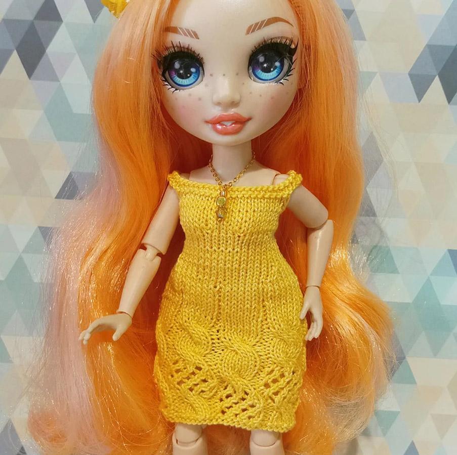 Doll clothes - Dress "Honey Summer" for fashion Rainbow dolls