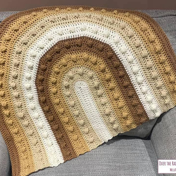 Over the Rainbobble Blanket pattern by Melu Crochet