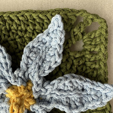 Stiff Blue-eyed Grass Flower Granny Square