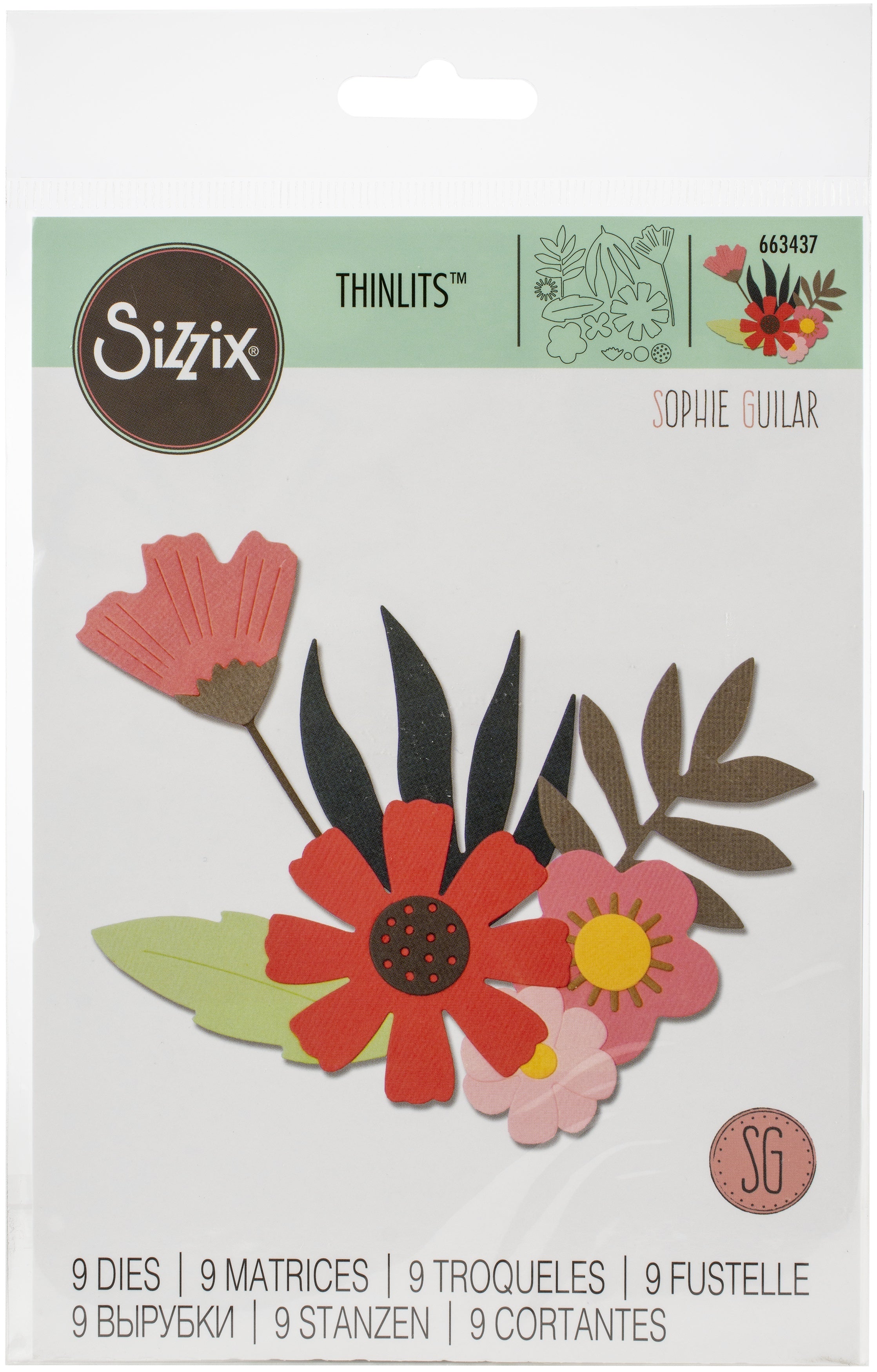 Sizzix Thinlits Dies By Sophie Guilar - Free Style Florals