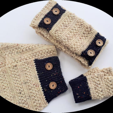 Cozy Cool Beans Scarf ~ Detachable Hand-Muff