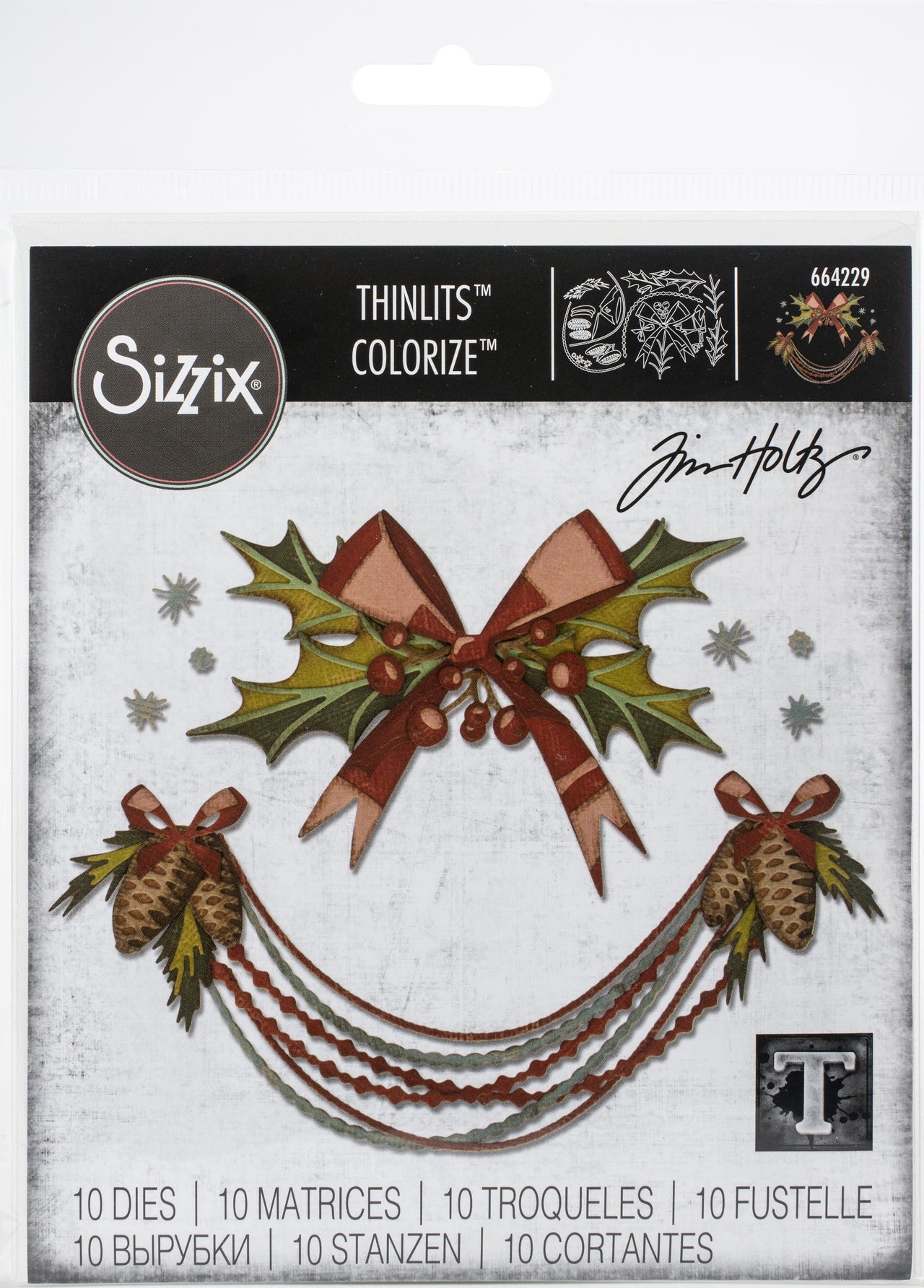 Sizzix Thinlits Dies By Tim Holtz 10/Pkg - Deck The Halls, Colorize