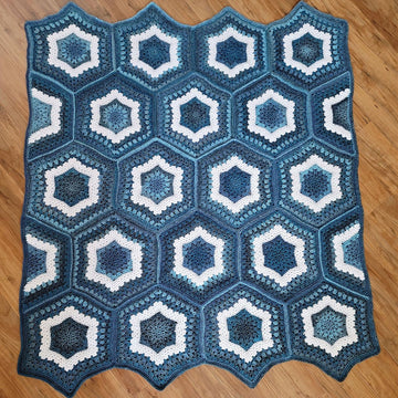 Sea Glass Hexagon Afghan