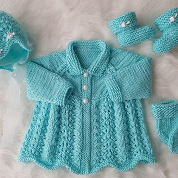 Milly Baby Cardigan, Hat, Mitts & Booties knitting pattern