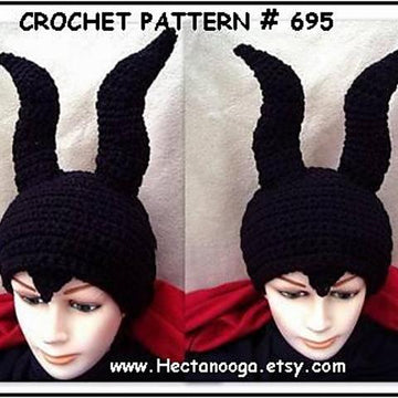 695 GREAT HORNED Crochet HAT, newborn to adult