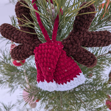 Christmas Reindeer Antlers with Santa Hat English-US
