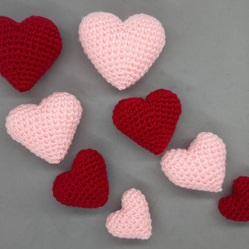 Hearts amigurumi, 4 sizes