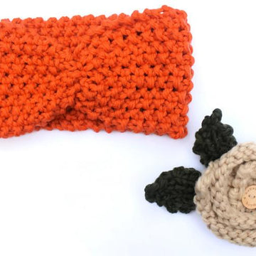 Chunky Headband with Flower