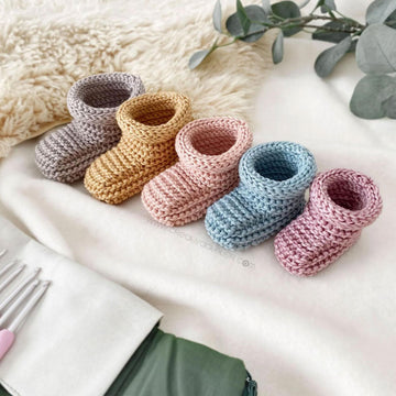5 sizes - TINYTOES Crochet Booties Pattern