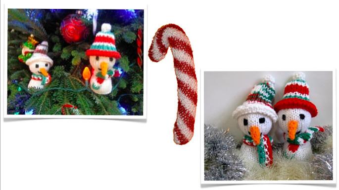 Christmas Decorations: Snowman & Candy Cane