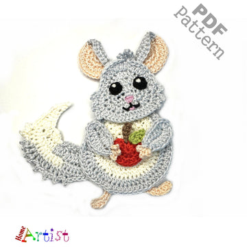 Chinchilla crochet applique pattern