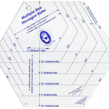 Marti Michell Ruler Hexagon six sizes Quilting Template
