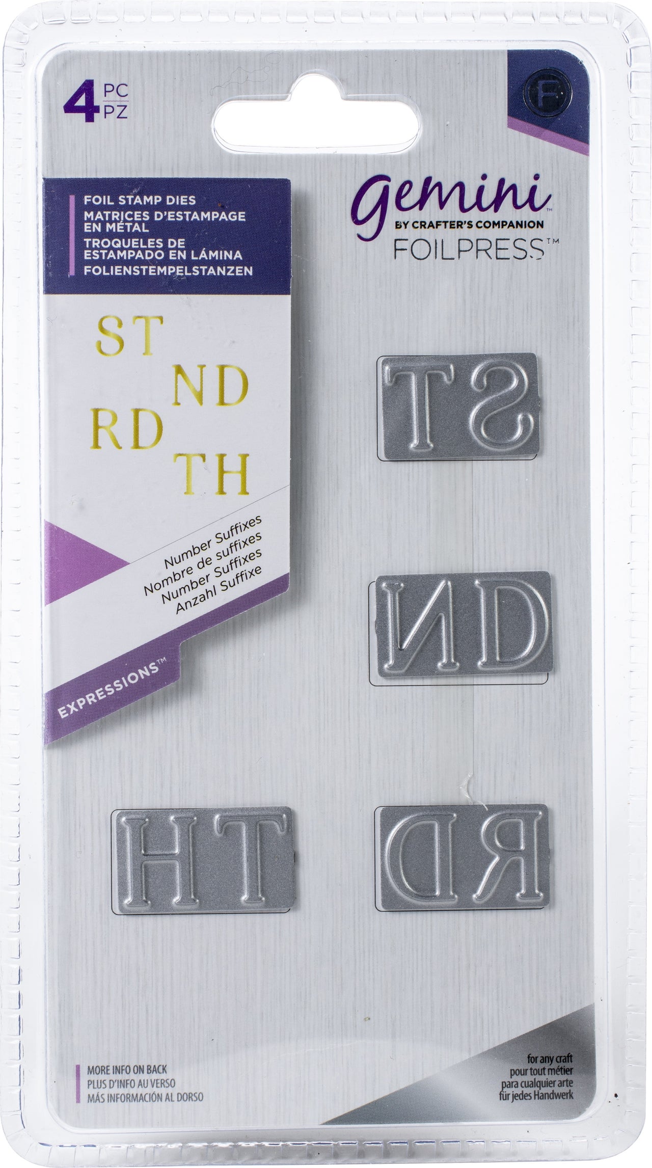 Crafter's Companion Gemini Foilpress Foil Stamp Die - Number Suffixes