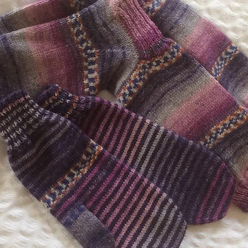 Stripey Sock Wool Ladies mittens