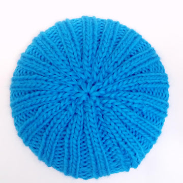 Ribbed Blue Hat