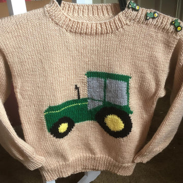 Child’s Green Tractor Sweater