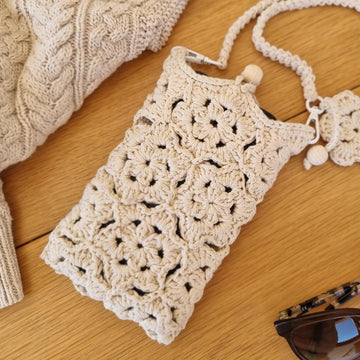 Mobile phone crossbody shoulder bag crochet pattern T32