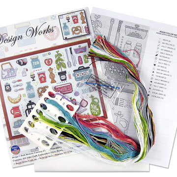 Design Works Retro Kitchen Cross Stitch Kit - 11 x 14