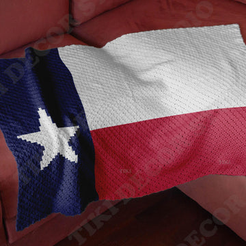 Texas State Flag Blanket C2C CROCHET PATTERN