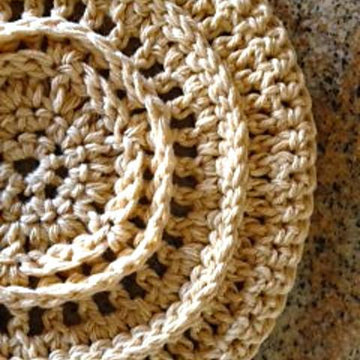 Sunny Round Dishcloth