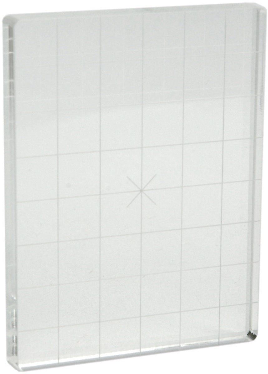 Apple Pie Memories Acrylic Stamp Block W/Alignment Grid - 3"X4"X.5"