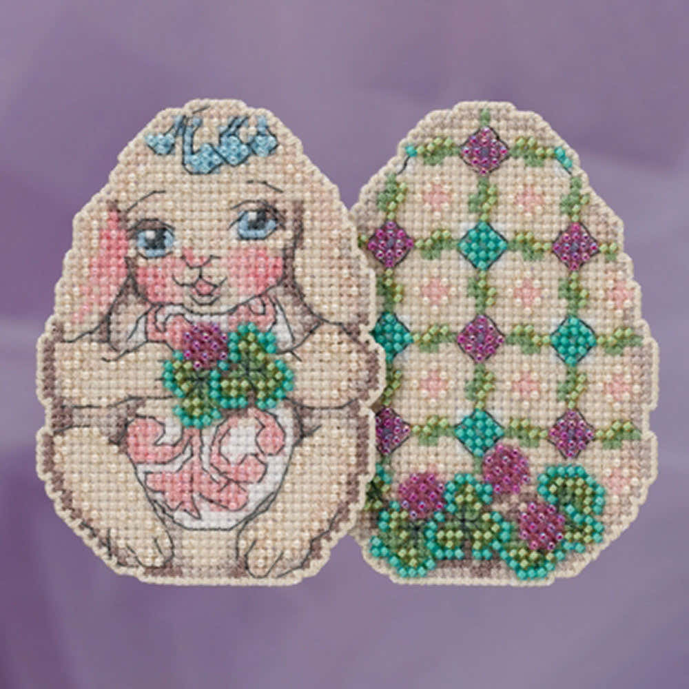 Mill Hill Bunny Egg Ornament Cross Stitch Kit - 2.75in x 3.75 in