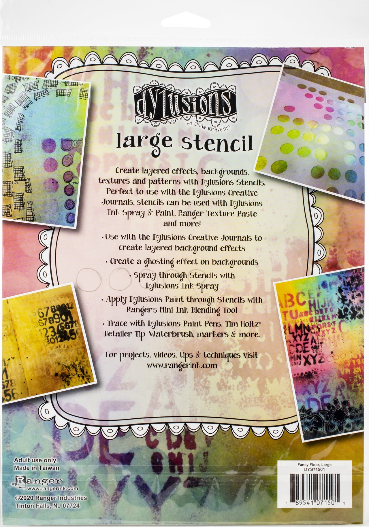 Ranger Dyan Reaveley's Dylusions Stencils 9"X12" - Fancy Floor