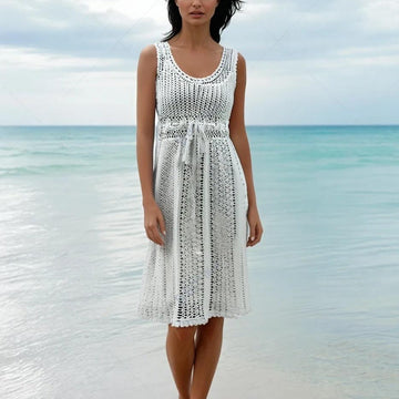Crochet Beach Cover-Up - Boho Sleeveless Dress
