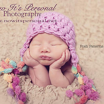 Pom Pom Tassel Earflap Hat Crochet Pattern 236
