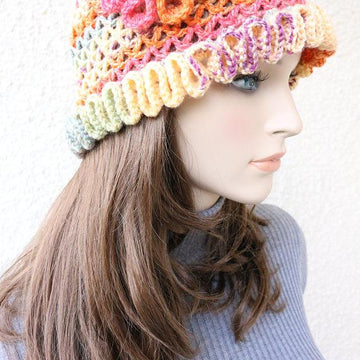 Women's Hat With Flower "Happy Autumn Colors"