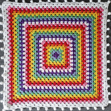 Rainbow Granny Square Baby Blanket
