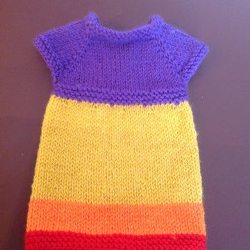 Coat of many colours and matching dress for 18 inch doll