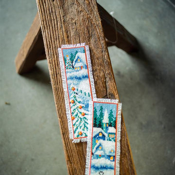 Vervaco Bookmark Kit Winter Villages Set Of 2 Cross Stitch Kit - 6 x 20 cm / 2.4in x 8in
