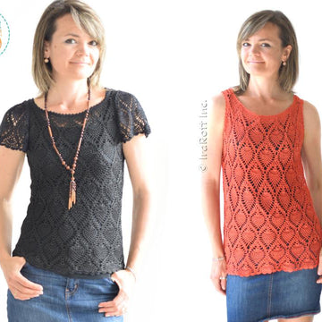 Charming Pineapples Lace Crochet Top