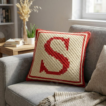 Initial Letter S Pillow Cover CROCHET PATTERN