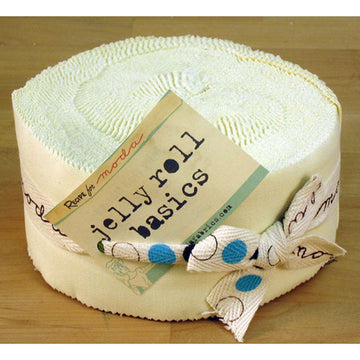 Moda Fabrics Bella Solids 2.5in Strip Roll - Snow