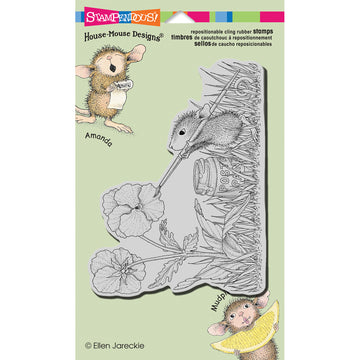 Stampendous House Mouse Cling Stamp - Painted Pansies