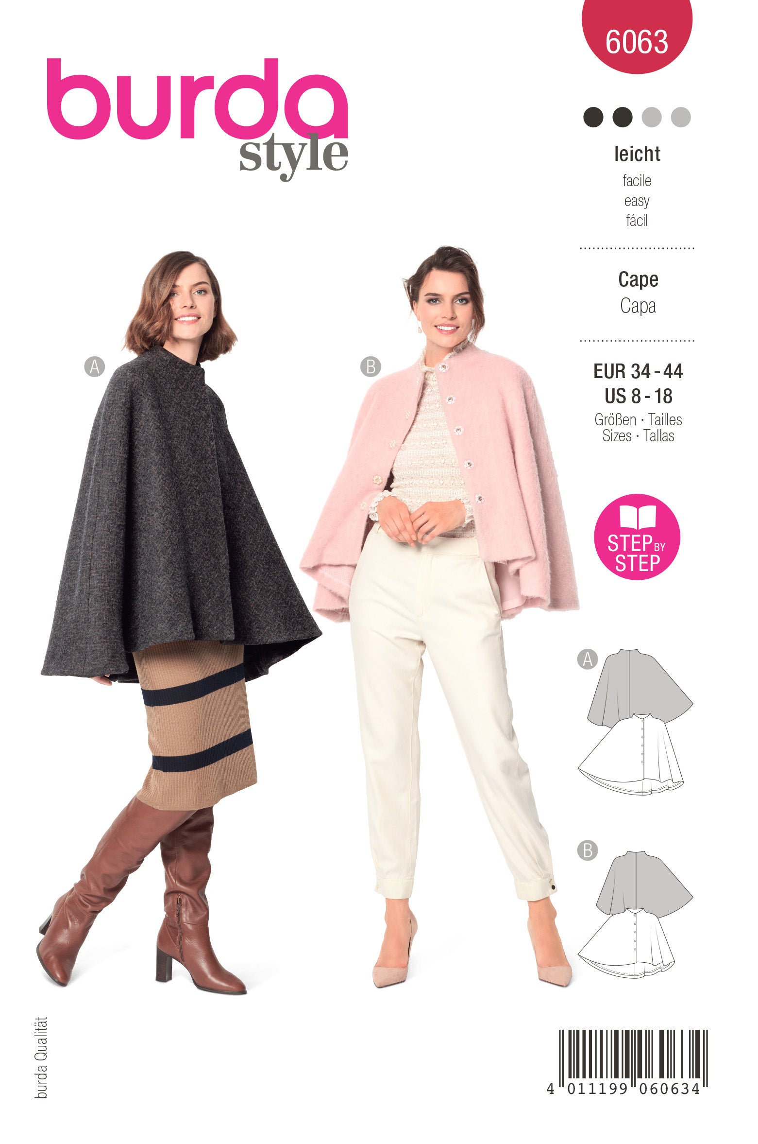 Burda Style Misses' Cape B6063 - Paper Pattern, Size 8-18 (34-44)