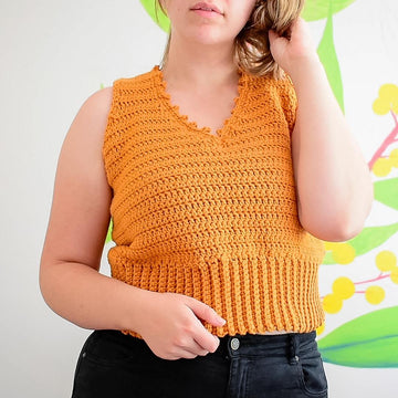 Beginner Crochet Tank Top Pattern Easy Summer Vest Crochet PDF Women's Crop Top Pattern Simple DIY Crochet Shirt Pattern
