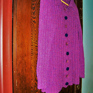 Plum Ribbed Cardigan