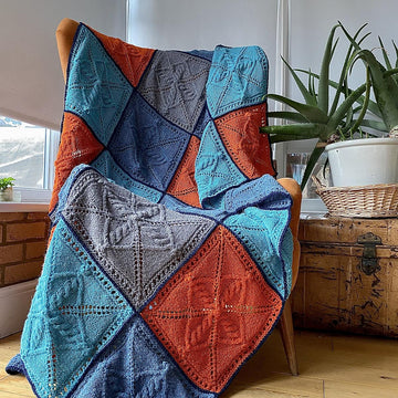Cabled Patchwork Afghan