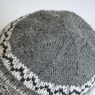 GRAY Fair Isle Hat