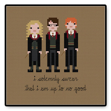 Harry, Ron, and Hermione - PDF Cross Stitch Pattern