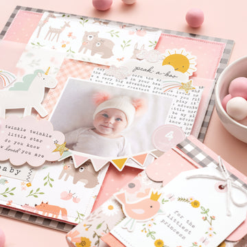 American Crafts Pebbles Single-Sided Paper Pad 12"X12" 36/Pkg - Peek-A-Boo You Girl, 12 Designs/3 Each