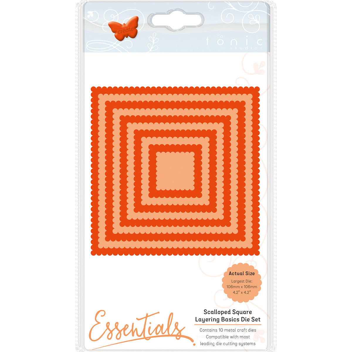 Tonic Studios Essentials Layering Basics Die Set - Scalloped Squares, .9" To 4.1"